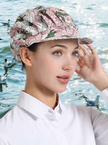 1pc Floral Printed Polyester Hair Band, Soft, Sweat-Absorbent, Dustproof, Adjustable, Breathable, , Washable, Oil-Resistant, Non-Pilling, Well-Crafted, Suitable For Restaurant, Kitchen, Workshop, Travel, Fashion, Work