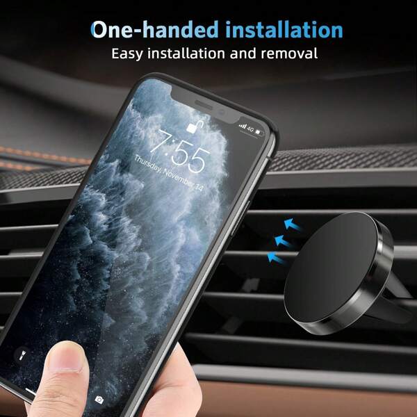 1 pieza Soporte magnético universal para teléfono de coche, compatible con IPhone X, soporte magnético para rejilla de ventilación, esencial de navegación compatible con iPhone y teléfonos Android, regalo para cumpleaños, familia y amigos como accesorio de coche para verano