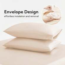 Satin Sheets Full Size Bed Sheets Set 4 Pcs, Soft And Durable Pillowcase, Flat Sheet And Fitted Sheet, Hotel Luxury Silky Satin Sheets Set (Full, Beige) - Beige - View 7