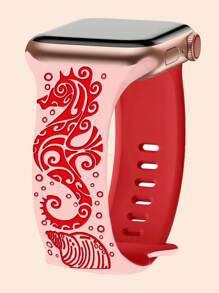 Band Compatible With Apple Watch Bands For Women 40mm 41mm 38mm 42mm 44mm 45mm 46mm 49mm, Engraved Cute Pattern Silicone Dressy Strap For I Watch Series 10 9 8 7 6 5 4 3 2 SE Ultra