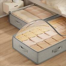 1 pieza Bolsa organizadora plegable para almacenamiento debajo de la cama, excelente funcionalidad y multiusos, para mantas, faldas, edredones, almohadas, ropa y almacenamiento debajo de la cama, ahorra espacio, promociona el Día del Trabajo, almacenamiento debajo de la cama - Multicolor - Ver 7