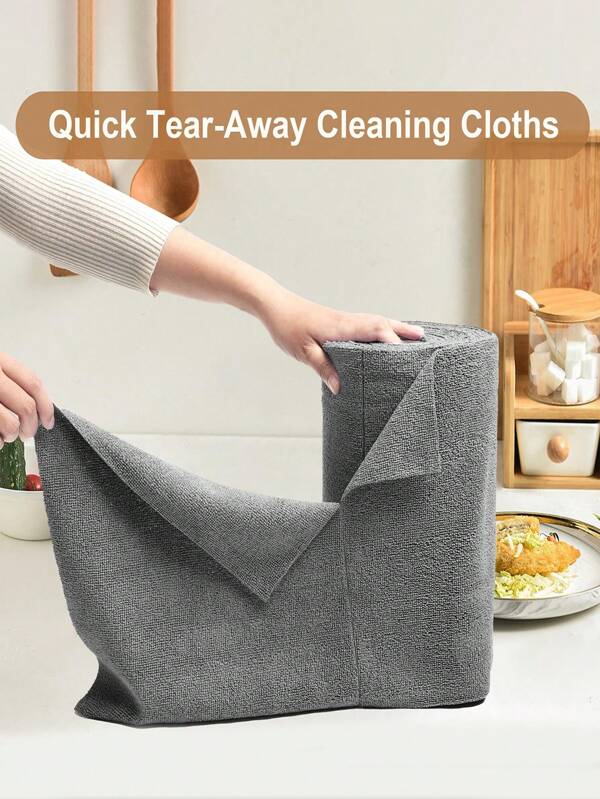 1 Roll(20 Sheets)Reusable Microfiber Towel Roll, Hand Tear Cleaning Towels, Washable Ultra-Fine Fiber For Car Soft Cleaning Cloth, Multipurpose Absorbent Cleaning Wipes, Dish Towel, Kitchen Rag, Lazy Rag, Cleaning Supplies, Cleaning Tool