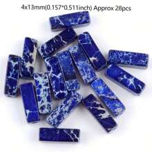 28 piezas/4x13mm Cuentas de piedra natural, cuentas cilíndricas columna y largas de tubo, cuentas de turquesa de sedimento marino para hacer joyas DIY, pulseras y collares hechos a mano, suministros artesanales, regalo para mujeres, materiales de abalorios de estilo bohemio, cuentas de piedras preciosas curativas, accesorios para fiestas de playa de verano, componentes de joyería nupcial y de boda