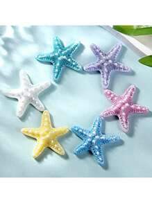 6pcs Creative Starfish Fridge Magnets, Cute Home Decor Stickers For Birthday Party, Refrigerator, Kitchen, Dishwasher, Office Whiteboard, Fun Fridge Magnets