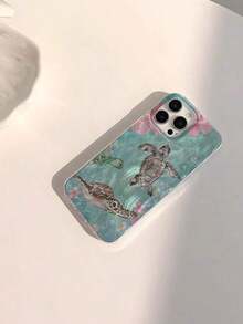 Funda para teléfono (1 unidad) transparente, suave y brillante, con estampado de tortuga marina, resistente al agua, a las huellas dactilares y a los arañazos. Ideal para el verano. - Multicolor 2 - Ver 3
