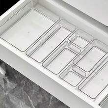 Organizador Multiuso Kit 4 Acrimet Gavetas Armários Geladeiras Pote Acrílico Cristal Empilhável Transparente - Transparente - Visão 2