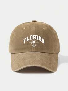 1 件可调节佛罗里达椰子树印花棒球帽，男女通用户外防晒帽，适合通勤、旅行、运动、卡车司机