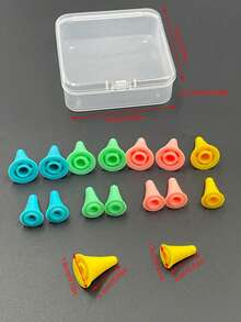 [16pcs Plastic Knitting Needles Cover Set] Colorful Knitting Needle Caps, Knitting Needle Tip Protectors, With Plastic Box, 8pcs Large & 8pcs Small Size - Multicolor - View 9