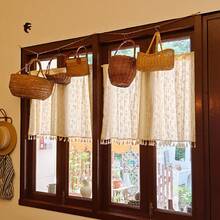 1pc Short Curtains&Window Curtains&Coffee Curtains Without Curtain Rod, Retro Pastoral Romantic Style Daisy Pattern Semi Blackout Beige Tassel Window Curtains, Suitable For Home And Commercial Use, For Kitchen&Window Decoration&Retro Window Matching&Christmas Window Decoration - Yellow Flower - View 4
