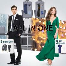Garment Bags For Travel Carry On Garment Bag For Hanging Clothes, Suit Bag For Business Trips With Shoes Bag & Shoulder Strap, Waterproof Foldable Suit Luggage Bag For Men Women - 黑色 - 查看 2