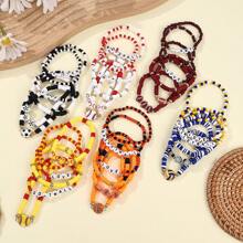 6pcs/Set Sports Themed Bracelet Set - Football, Baseball, Softball, Basketball, Soccer, Volleyball, Great Gift For Sports Lovers