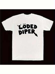 Funny Clothes For Men And Women, Printed T-Shirt With Loded Diper Diary Of A Wimp, Comfortable Summer Tops, Unisex Urban Fashion - 白色 - 查看 1