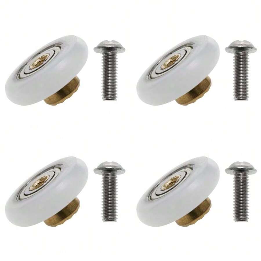 1/2/4 Pcs Shower Door Roller Replacement - 4pcs (Includes Screws) - Multicolor - View 1