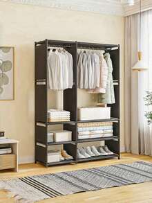 1pc Portable Wardrobe Closet, Multi-Functional Fashion Closet Organizer With Dustproof Function, Freestanding Display, Floor-Standing Assembly Storage Rack, Bedroom/Living Room Home, Holiday Gift, Christmas Gift, Children Gift