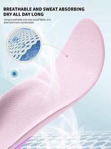 1 双男女通用足弓支撑减震防扭鞋垫，高弹力，吸湿排汗，透气鞋配件 - 粉紅紫 - 查看 6