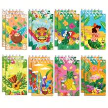 8pcs/Set Creative Summer Beach Spiral Notebooks, Mini Portable Student Notepad