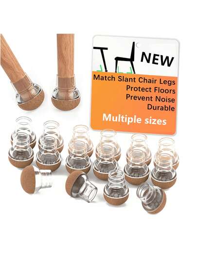 1/4/8/12/16/20/24 件全新椅子腿地板保护套适用于硬木地板带毛毡垫套保护木质家具腿脚杯硅胶盖家具腿脚杯