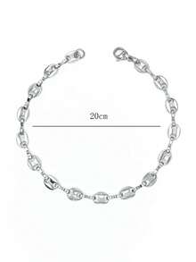 1 chiếc vòng tay xích mũi bằng thép không gỉ thiết kế tối giản cổ điển, hạt cà phê cổ điển, trang sức cặp đôi cao cấp - Vòng đeo tay - Xem 12