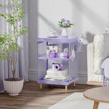 Night Stand,Cute End Table With Storage Drawer,Kids Nightstand For Bedroom Furniture,Bedside Table Small Purple Nightstand Coffee Table For Living Room, Dorm,Office - Purple - View 2