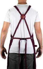Delantal de chef profesional para cocina, barbacoa y parrilla - Burdeos - Ver 5