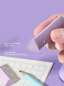 5 件可爱高颜值三角形橡皮擦，擦拭干净，无划痕，创意素描橡皮擦，适合男孩、女孩、学生、艺术生、学校用品、返校 - 三角橡皮 - 查看 4