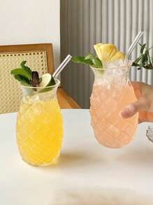 1pc Unique Pineapple - Shaped Water Cups, Cocktail Glasses, Red Wine Glasses, Juice Glasses, Pineapple Drink Cups, Coffee Cups, Kettles, Vodka And Hydraulic Beverage Filters, Cocktails, Pineapple Cups, Wine Glasses, Transparent Glass Cups.