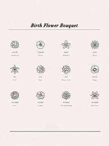 1 件定制生日花朵名字项链女士金色不锈钢锁骨链夏季旅行派对珠宝礼物 - 彩色 - 查看 13