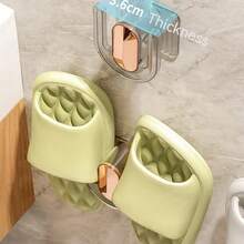 1 件浴室壁挂式拖鞋架，无需钻孔，浴室门收纳整理器，沥水架