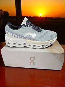tenis monster gris on suspension cloud confort fasion clou agujeros moda runner en caja - Gris - Ver 7