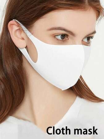 2pcs White Knitted Dust-Proof, Waterproof, Breathable Masks, Ice Silk Mask, Black Mask, Waterproof, Dustproof
