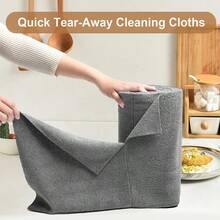 1 卷（20 张）可重复使用超细纤维毛巾卷、手撕清洁毛巾、可水洗超细纤维汽车柔软清洁布、多用途吸水清洁湿巾、洗碗巾、厨房抹布、松垮抹布、清洁用品、清洁工具