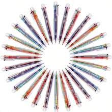 12 Packungen 0,5mm 6-in-1 Mehrfarbkugelschreiber, 6-Farben Kugelschreiber mit Druckmechanik für Büro, Schule, Schülergeschenke, Partygeschenke, witzige und coole Geschenkschreibwaren (12 Packungen), Schulmaterial, Schulstart