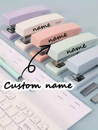 1pc Personalized Metal Stapler, Suitable For Office And School Use, Macaron-Colored Stapler, Durable And Labor-Saving, Portable Medium-Sized Stapler ,Wedding Gifts, Graduation Gifts,Back To School,School Supplies,Staples Not Included
