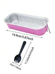 45pcs(15pcs Box + 15pcs Lid + 15pcs Spoon) Rectangular Aluminum Foil Mini Cake Pans With Lids - Stackable, Reusable Baking Trays For Halloween, Christmas, Thanksgiving, Birthdays, Weddings & Parties - Durable, Easy-Clean, Space-Saving Design, Party Food Containers, Modern Kitchenware, Easyclean Material