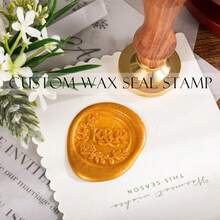 1 buah Stempel Segel Lilin Kustom - Stempel Segel Lilin dengan Gagang Kayu, Cocok untuk Kerajinan Tangan, Amplop, Kemasan Hadiah, Hadiah Wisuda, dan Undangan Pernikahan - Beraneka warna - View 7