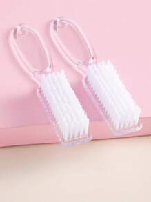 2 pezzi Spazzola per unghie, Spazzola per pulire le unghie, Spazzola per la pulizia delle mani, Spazzola per scrubbing di dita e piedi, Spazzolino per pedicure e unghie, Set di spazzole per la pulizia, Trasparente