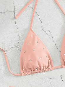 Neuer Stil Damen Bikini Badeanzug Set mit Strass Verzierung