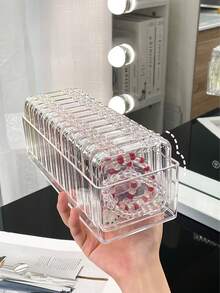 5件/12件透明防塵珠寶收納盒，防塵手鍊珠寶收納展示盒，桌面手鍊水晶珠珠寶收納容器，可用於存放珠寶、珠子、遊戲卡與名片 - 彩色 - 查看 9