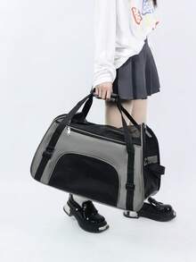 Cat Carrier Breathable Handbag, Expandable Pet Carrier Backpack, Portable Pet Cage, Popular Airline Approved Pet Carrier - Gray Trumpet - View 3