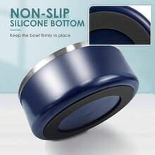 New-15  Dog Bowl For Food And Water, 64 Oz Stainls Steel Pet Feeding Bowl,  Non-Skid Double Wall Insulated Heavy Duty  Rubber Bottom For Medium Lar Sized Dogs (64 Ounc/8 C, Blue) - 藍色 64 盎司 - 查看 5