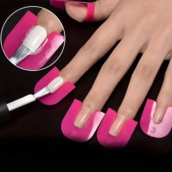 26pcs 1Box U-Shaped Nail Protectors, Nail Polish Spill Protectors Tool, Nail Art Tool