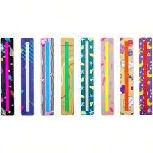 8PCS Assorted Colors Reading Rulers, Suitable For Dyslexia And Beginners, With Tracking Line Guided Reading Strips, PET Material, Fun And Educational Design, Essential Reading Accessory For Independent Practice - A - View 4