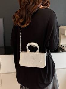 1 buc. Geantă de umăr cu lanț cilindric rotund la modă, geantă de mână versatilă de lux pentru machiaj