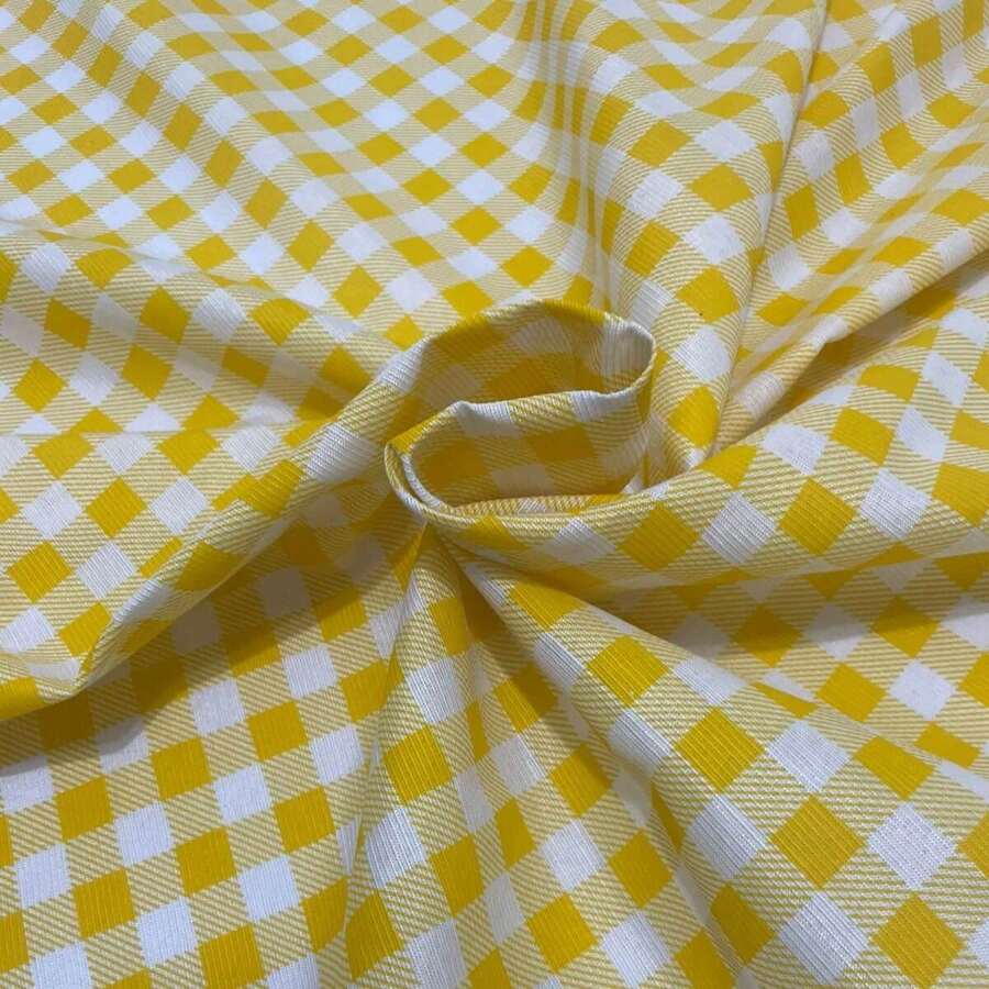 Gorgurinho Fabric 1.50m Wide For Cushions And Towels - Yellow Chess - View 1