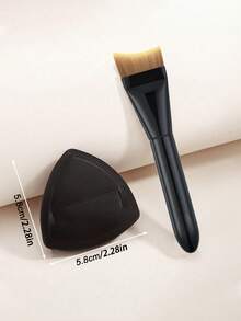 2支超薄新月形粉底刷和黑色气垫粉底刷套装，轻巧面部轮廓刷，扁平面膜刷，专业化妆工具，干湿两用粉底刷，混合粉底刷，圣诞礼物，送给朋友，送给家人，送给女朋友，送给同学，化妆刷套装，化妆刷套装，化妆刷套装，全套化妆刷，化妆刷套装，全套化妆工具，化妆刷套装，化妆刷套装，化妆礼品套装 - 彩色 - 查看 11