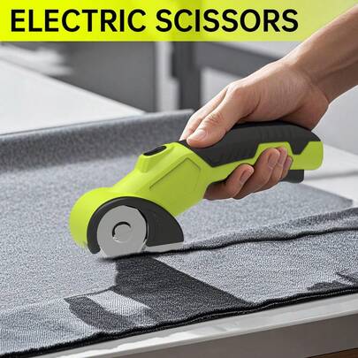 TIROTO Electric Scissors, Rechargeable Via USB With A Lithium Battery, Featuring A Safety Lock, An Ergonomic Non-Slip Handle, And An Industrial-Grade Stainless Steel Blade, Ideal For Cutting Cardboard, Fabric, Leather, And Clothing, Requiring No Assembly.