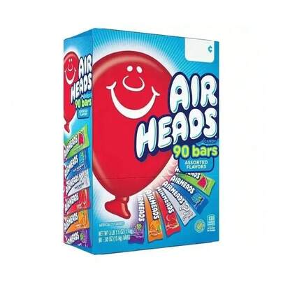  Airheads Candy Variety Gravity Feed Box, 90 Individually Wrapped Assorted Fruit Bars 0.55 Oz / 90 Bars