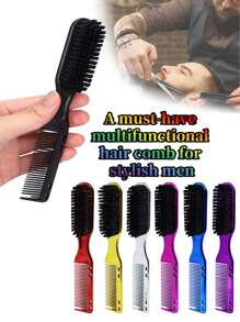 Multifunktionskamm für Männer, Haarbürste für Männer, eine doppelt verwendbare Bürste zum Stylen der Haare und Formen des Bartes, mit Kamm- und Bürstendesign, Dual-Zweck-Kamm, für Styling, Augenbrauenpflege und Naturhaare, Haarpflegeprodukte und -accessoires für Barbershop, Schönheitsreise-Essentials, Bartpflegewerkzeug für Männer, Ölbürstentexturkamm, Haarschneidewerkzeug, kann Bärte und Haare pflegen