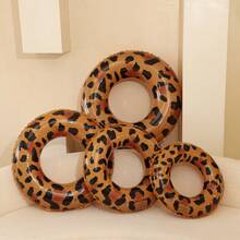 New Brown Leopard Print Swimming Ring, Adult Beach Funny Leopard Print Swimming Ring, Party Swimming Ring