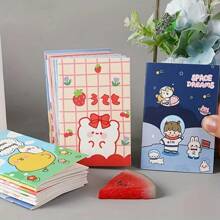 50 件可爱卡通口袋笔记本 - 迷你便携式日记本，带有有趣的动物和人物图案，混合颜色，非常适合学校用品、奖品或礼品包装，学校笔记本 - 圣诞节、新年、生日和情人节返校、返校季的完美礼物 - 彩色 - 查看 3